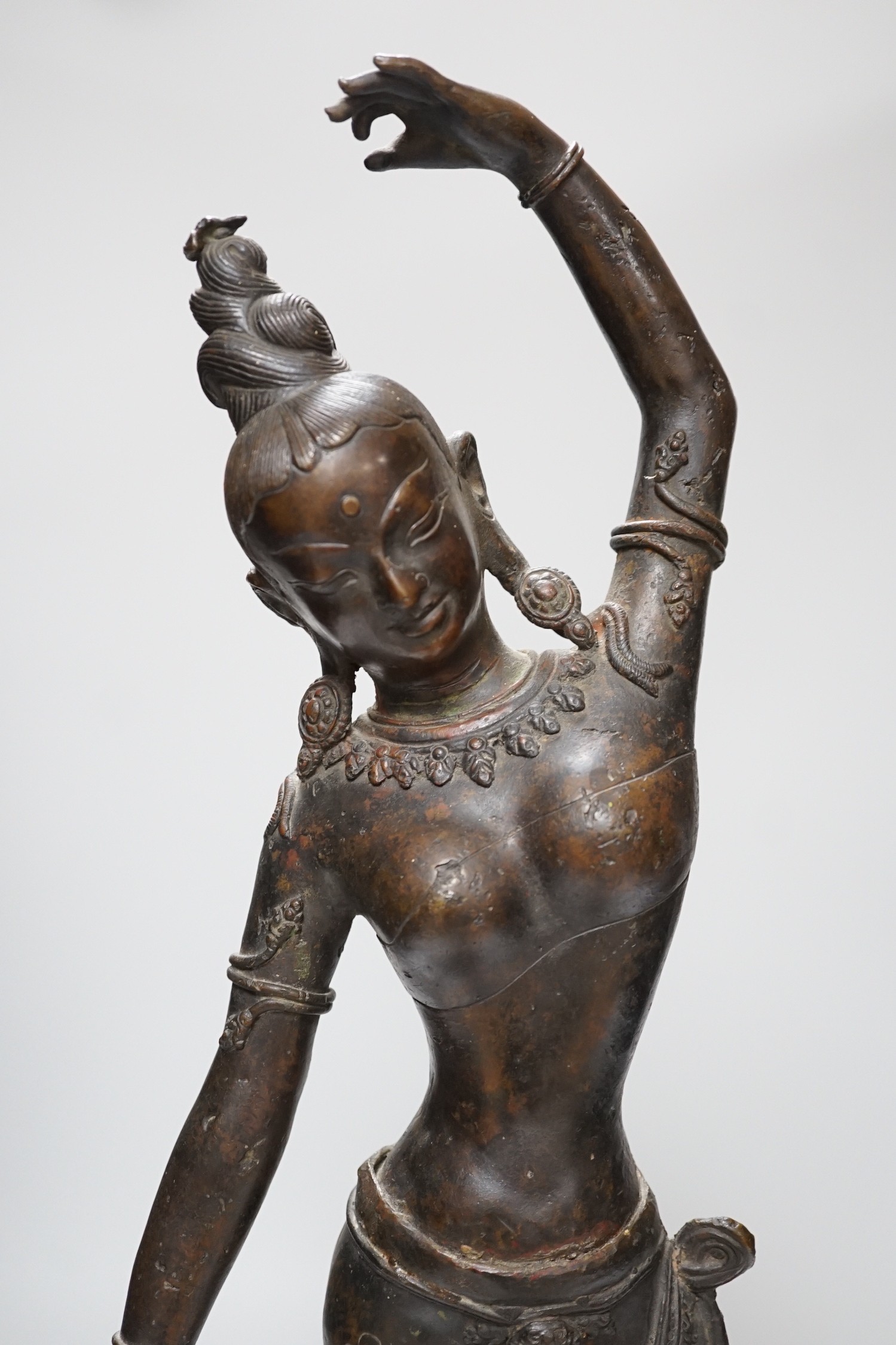 An Indian bronze figure of Parvati. 53cm tall